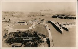 U.S. Government Canal Locks Postcard