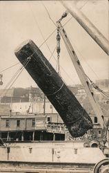 Loading 50 Ton Logs at Seattle Postcard