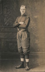 Football Player Studio Portrait Postcard