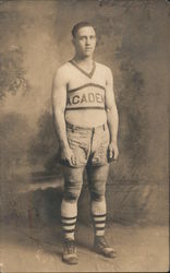 "Academy" Football Player Studio Portrait Postcard