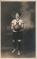 H.M.S. Girls Basketball Player 1927-28 Postcard Postcard Postcard