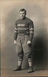 Football Player in Striped Sweater, Studio "Little Mac" Postcard Postcard Postcard