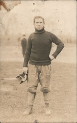 Football Player in Turtleneck Sweater Postcard Postcard Postcard