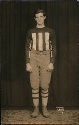 Football Player in Striped Sweater Postcard Postcard Postcard