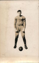 Boy Posing with Football Postcard Postcard Postcard