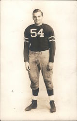 1940's Football Player in #54 Jersey Postcard Postcard Postcard