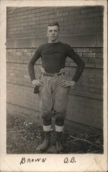 Quarterback Football Player "Brown" Postcard Postcard Postcard