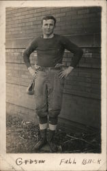 Gibson Fullback High School Football Player 1916-1917 Postcard