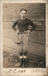 Center Football Player Postcard Postcard Postcard