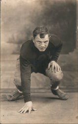 Football Player Crouching Postcard