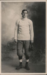 Football Player in Turtleneck Postcard Postcard Postcard