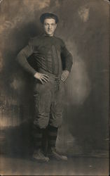 Man Posing with Hands on Hips, Studio Photo Postcard