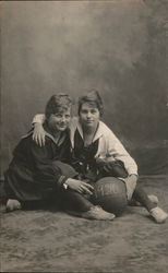 Two Female Basketball Players 1920 Postcard Postcard Postcard