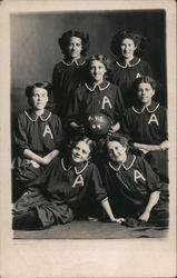 A.H.S. Girls Basketball Team 1909 Postcard