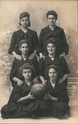 Reds Girls' Basketball Team 1907 Postcard