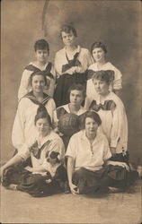 Frick High School Girls Basketball Team 1917 Dog Mascot Postcard