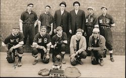 Baseball Team with "W.S." Insignia Postcard