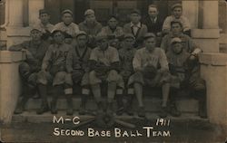 M&C Second Baseball Team (1911) "Masse" Postcard