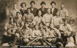 Caledonia Commercials Baseball Team Postcard