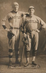 Argyle Baseball Players, Studio Photo Postcard Postcard Postcard