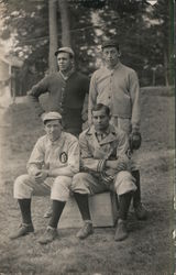 Four Baseball Players Postcard