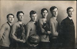 Midgets Basketball Team 1907-1908, Dog Mascot Postcard Postcard Postcard