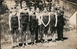 F.H.S. Basketball Players (six players and one coach) Postcard