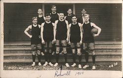 OAC Basketball Team - "Roswell 1909" Handwritten on Front of Card Postcard