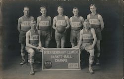 ETS Inter-Seminary League Basketball Champion Team 1919-20 Postcard Postcard Postcard