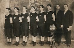 S.N.C. Basketball Team 1909 Studio Photo Postcard Postcard Postcard