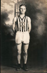 Male Basketball Player, R on Jersey Postcard