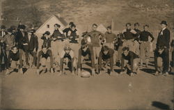 Football Team Kneeling in Field FCHS 1908 Postcard Postcard Postcard