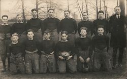 1920 Football Team Posing in Field Postcard