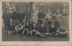 BHS 1909 Football Players Posing on Grass Postcard