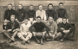 1914 Football Players Posing on Bench Postcard Postcard Postcard