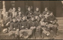 AHS Football Team Seated on Steps Postcard