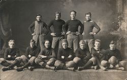 Young Football Team Posing in Dark Sweaters, Studio Photo Postcard Postcard Postcard