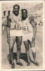 1932 Ralph Metcalfe and Eddie Tolan Olympics Acme Photo Postcard Postcard Postcard