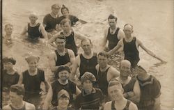 Bathers Gathered in Water, Saltair Postcard