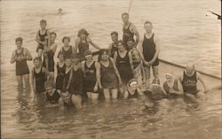 Bathers Posing Near Tub, Sailtair Postcard