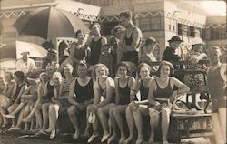 Bathers Sitting on the Beach, 1934 Salt Lake City, UT Postcard Postcard Postcard