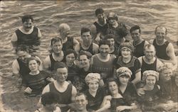 Saltair Bathers Posing in Water Postcard