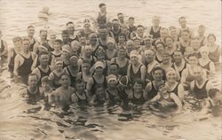 Group of Bathers Posing in Water, Saltair Postcard