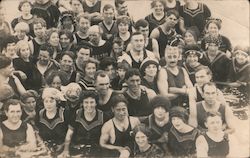 Group of Bathers Posing in Water Saltair Swimming Postcard