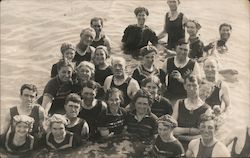 Group of Bathers Posing in Water, Saltair Postcard