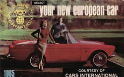 Select Your New European Car, 1965 Advertising Postcard Postcard Postcard