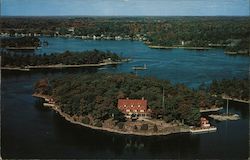 Autumn Aerial View of Dashwood Island on the St. Lawrence River Postcard