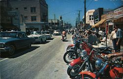 Main Street During the Motorcycle Races Postcard