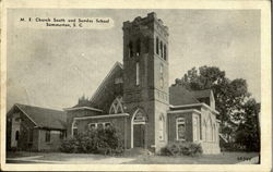 M. E. Church And Sunday School Summerton, SC Postcard Postcard