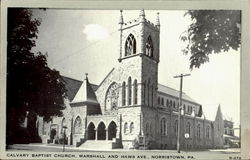 Calvary Baptist Church, Marshall And Haws Ave Norristown, PA Postcard Postcard